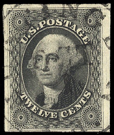 Costs of US Stamps Scott Catalog 17 - 1851 12c Washington. Cherrystone Auctions, Jan 2009, Sale 200901, Lot 39