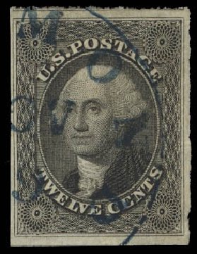 US Stamp Values Scott 17 - 12c 1851 Washington. Daniel Kelleher Auctions, Jun 2012, Sale 630, Lot 1229