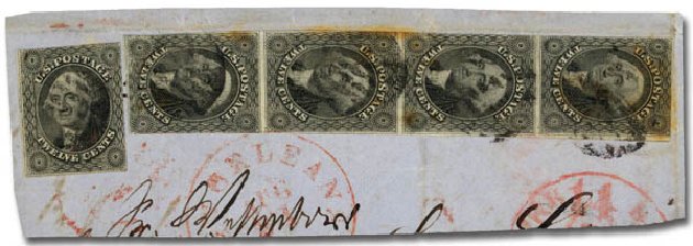 US Stamp Value Scott Catalog 17: 1851 12c Washington. Daniel Kelleher Auctions, Sep 2014, Sale 655, Lot 169