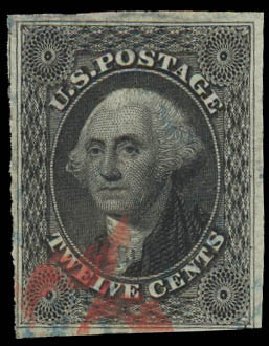 Values of US Stamps Scott Catalog #17: 12c 1851 Washington. Daniel Kelleher Auctions, Jun 2012, Sale 630, Lot 1230