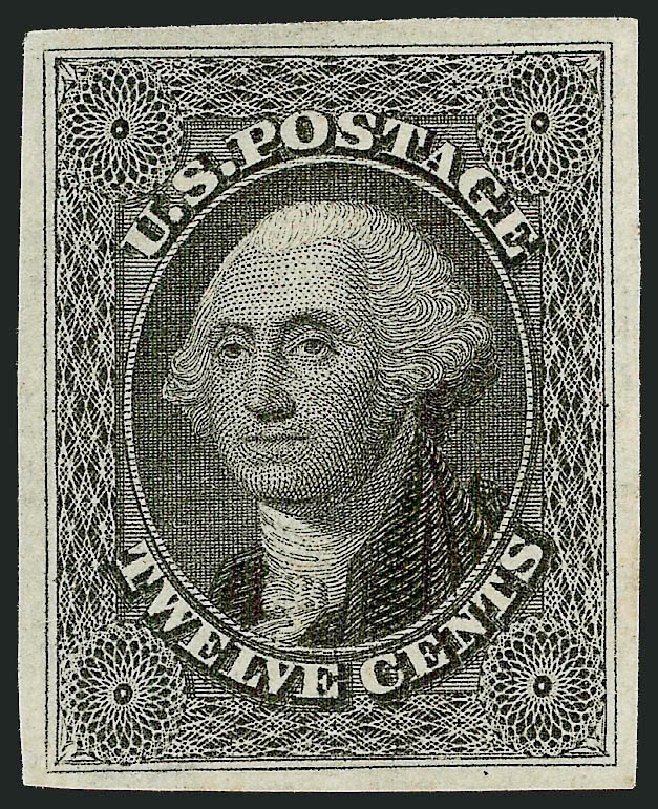 US Stamps Values Scott Catalogue #17 - 1851 12c Washington. Robert Siegel Auction Galleries, Nov 2013, Sale 1057, Lot 570