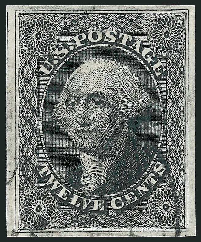 US Stamp Values Scott Catalogue # 17 - 1851 12c Washington. Robert Siegel Auction Galleries, Nov 2014, Sale 1084, Lot 3080
