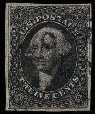 US Stamp Values Scott Catalog 17 - 1851 12c Washington. Cherrystone Auctions, Apr 2010, Sale 201004, Lot 51