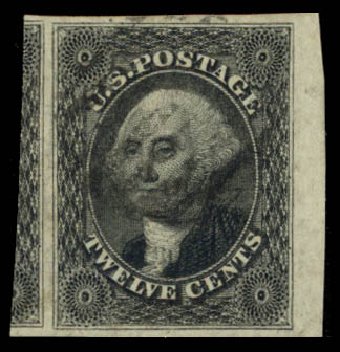 US Stamps Prices Scott Catalog 17: 1851 12c Washington. Daniel Kelleher Auctions, Dec 2014, Sale 661, Lot 41