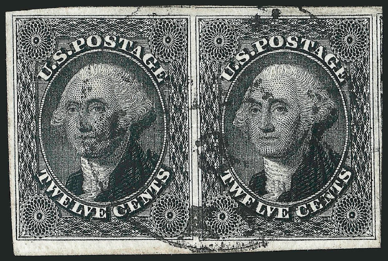 US Stamps Value Scott Catalogue 17: 1851 12c Washington. Robert Siegel Auction Galleries, Oct 2008, Sale 963, Lot 281