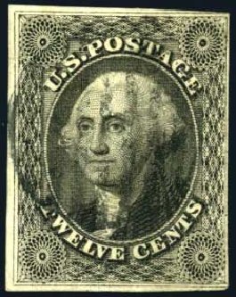 Values of US Stamps Scott Catalog # 17: 12c 1851 Washington. Harmer-Schau Auction Galleries, Oct 2008, Sale 79, Lot 34