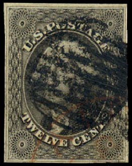 Value of US Stamps Scott Catalogue # 17: 12c 1851 Washington. Daniel Kelleher Auctions, Sep 2013, Sale 639, Lot 354