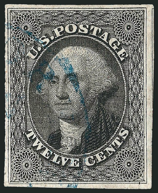 US Stamps Prices Scott Catalog 17 - 1851 12c Washington. Robert Siegel Auction Galleries, Oct 2008, Sale 963, Lot 274