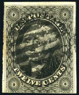 US Stamp Price Scott Catalogue 17 - 1851 12c Washington. Harmer-Schau Auction Galleries, Oct 2008, Sale 79, Lot 35