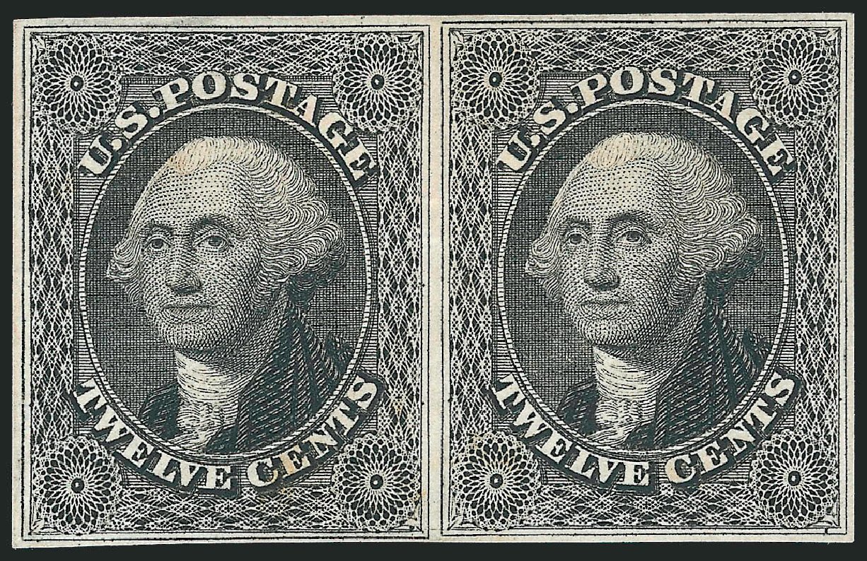 US Stamps Value Scott Cat. # 17: 1851 12c Washington. Robert Siegel Auction Galleries, Mar 2012, Sale 1021, Lot 145