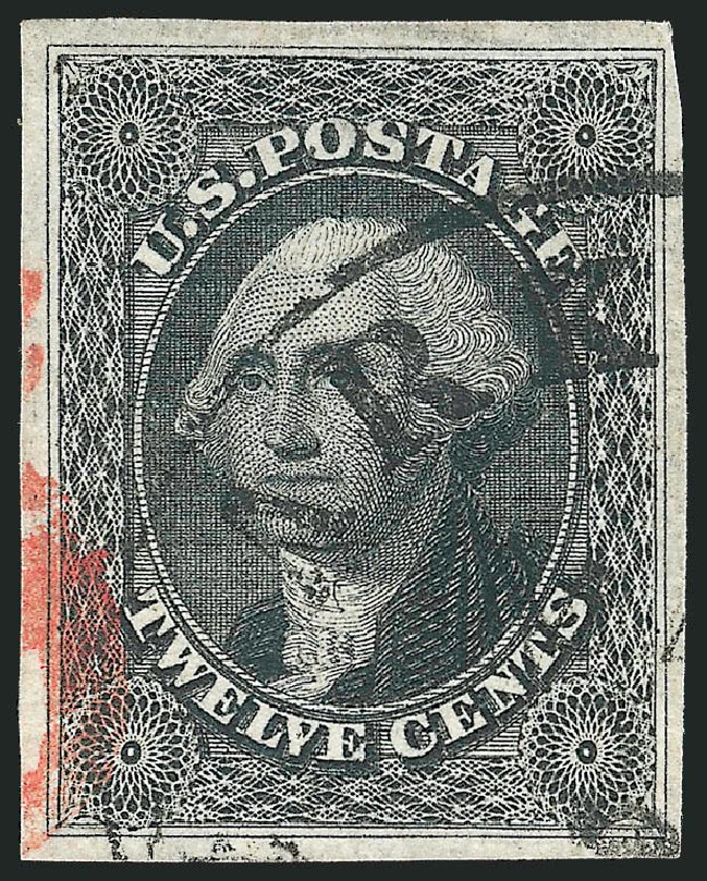 Values of US Stamp Scott Catalogue #17: 1851 12c Washington. Robert Siegel Auction Galleries, Dec 2013, Sale 1062, Lot 125