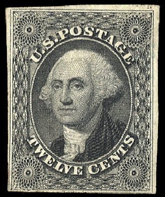 US Stamps Price Scott Catalogue 17: 1851 12c Washington. Cherrystone Auctions, Sep 2012, Sale 201209, Lot 22