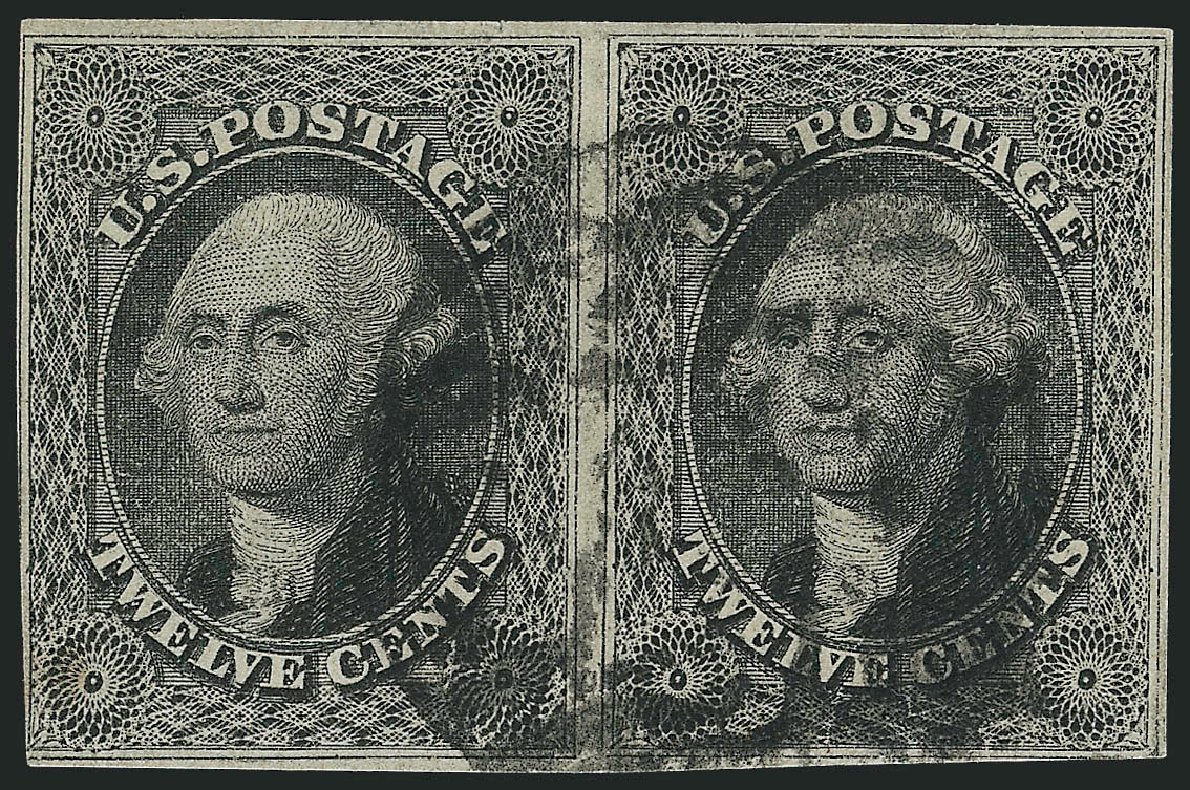 US Stamp Values Scott Catalog #17 - 1851 12c Washington. Robert Siegel Auction Galleries, Jun 2012, Sale 1026, Lot 1162