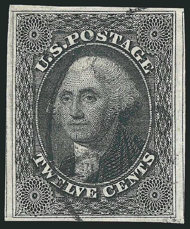 US Stamps Values Scott #17: 1851 12c Washington. Robert Siegel Auction Galleries, Sep 2009, Sale 976, Lot 1192