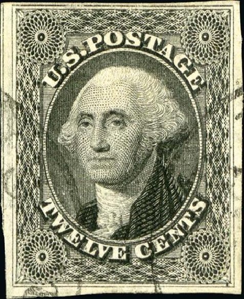 US Stamp Values Scott Catalogue #17 - 12c 1851 Washington. Spink Shreves Galleries, Jan 2015, Sale 150, Lot 52