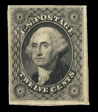 Value of US Stamp Scott Catalogue 17: 1851 12c Washington. Cherrystone Auctions, Jun 2014, Sale 201406, Lot 23