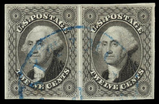 US Stamps Values Scott Cat. # 17 - 12c 1851 Washington. Daniel Kelleher Auctions, May 2014, Sale 652, Lot 83