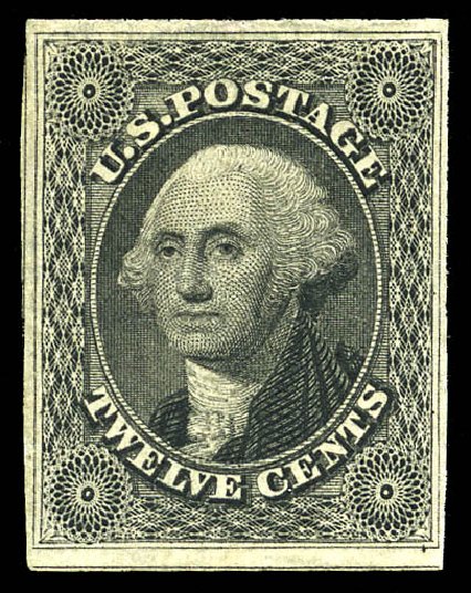 Values of US Stamps Scott Catalog #17 - 1851 12c Washington. Matthew Bennett International, May 2014, Sale 350, Lot 36