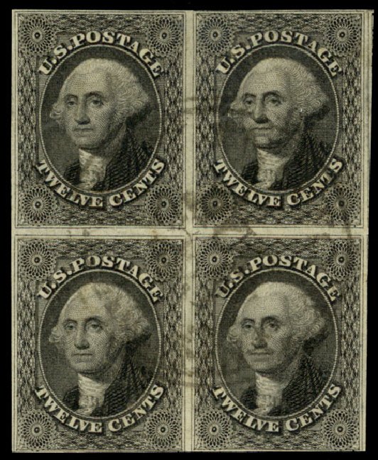 Prices of US Stamps Scott Catalog 17: 1851 12c Washington. Daniel Kelleher Auctions, Dec 2013, Sale 640, Lot 56