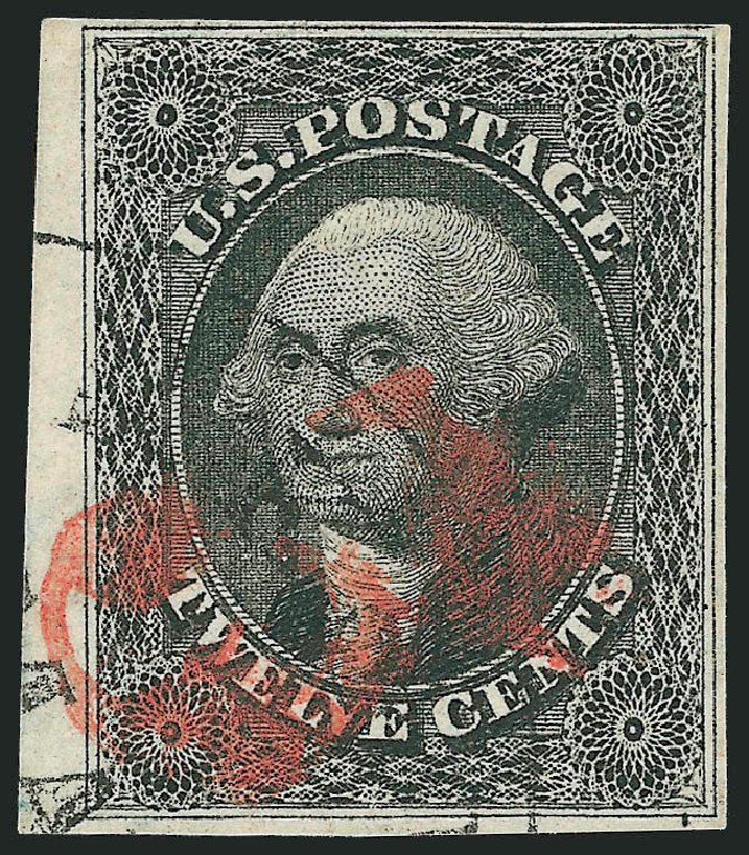 Value of US Stamps Scott Catalog 17: 1851 12c Washington. Robert Siegel Auction Galleries, Oct 2008, Sale 963, Lot 276