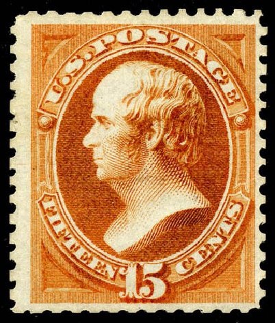 Value of US Stamps Scott Catalog # 174 - 1875 15c Webster Special Printing. Matthew Bennett International, May 2008, Sale 327, Lot 178