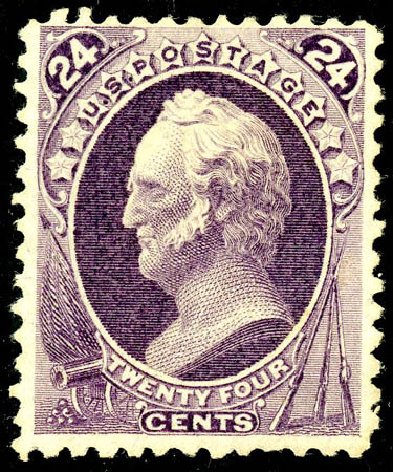 US Stamp Values Scott Catalogue 175 - 24c 1875 Winfield Scott Special Printing. Matthew Bennett International, May 2008, Sale 327, Lot 179