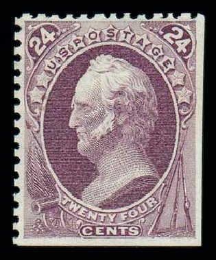 Cost of US Stamps Scott Catalogue 175 - 24c 1875 Winfield Scott Special Printing. Matthew Bennett International, Dec 2007, Sale 325, Lot 1655