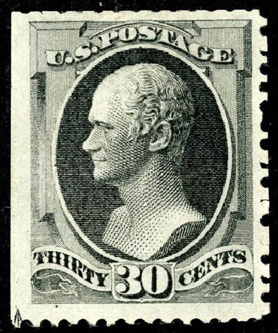 US Stamp Price Scott Cat. # 176: 1875 30c Hamilton Special Printing. Matthew Bennett International, May 2008, Sale 327, Lot 180
