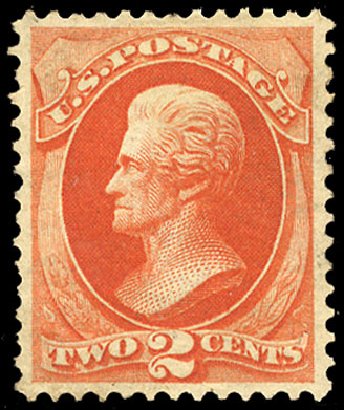 US Stamps Values Scott Catalog # 178 - 2c 1875 Jackson Continental. Cherrystone Auctions, Jan 2009, Sale 200901, Lot 150