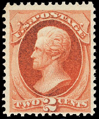 US Stamp Value Scott # 178 - 1875 2c Jackson Continental. Cherrystone Auctions, Mar 2009, Sale 200903, Lot 143