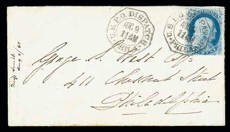 Prices of US Stamp Scott Catalog #18 - 1c 1861 Franklin. Matthew Bennett International, Dec 2007, Sale 323, Lot 107