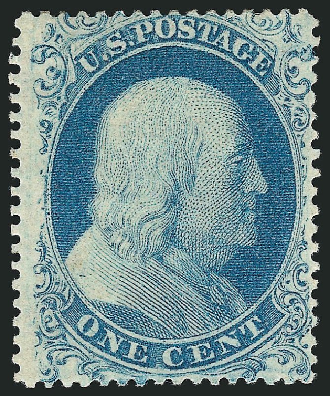 Value of US Stamp Scott Cat. #18 - 1861 1c Franklin. Robert Siegel Auction Galleries, Dec 2009, Sale 982, Lot 5097