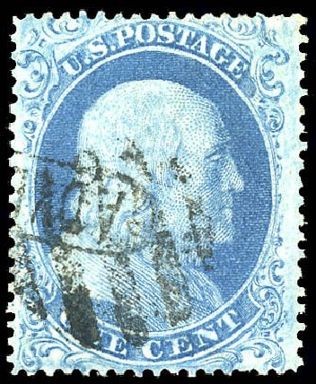 US Stamps Prices Scott #18: 1861 1c Franklin. Matthew Bennett International, Dec 2008, Sale 330, Lot 1428