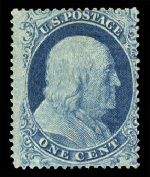 Cost of US Stamps Scott Catalog # 18: 1861 1c Franklin. Cherrystone Auctions, Mar 2010, Sale 201003, Lot 38