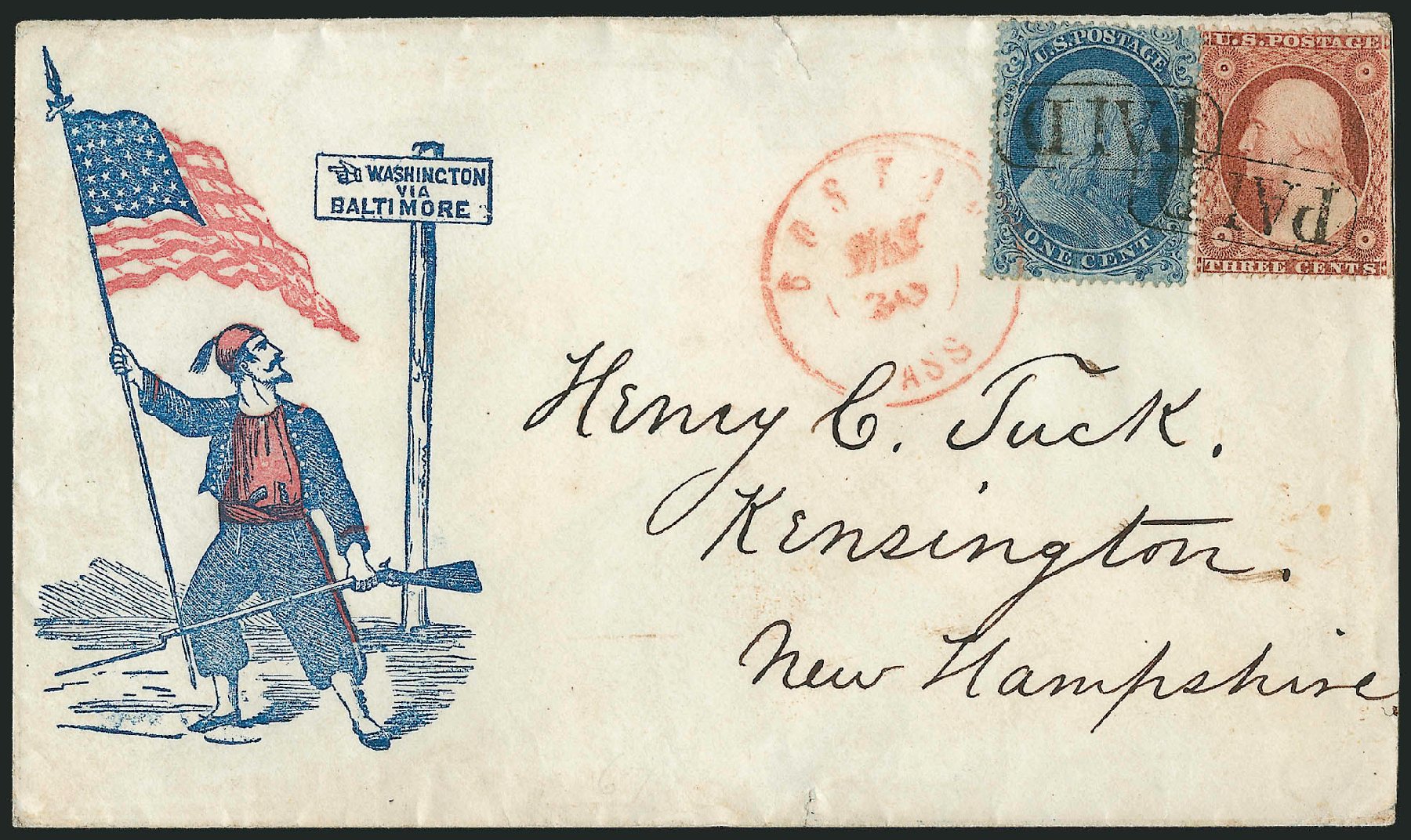 Costs of US Stamps Scott 18: 1c 1861 Franklin. Robert Siegel Auction Galleries, Mar 2011, Sale 1006, Lot 1558