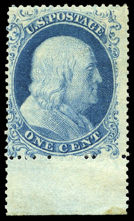 Value of US Stamps Scott Cat. 18 - 1861 1c Franklin. Matthew Bennett International, May 2014, Sale 350, Lot 39