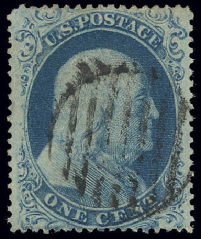Value of US Stamp Scott Catalog # 18 - 1861 1c Franklin. Daniel Kelleher Auctions, Feb 2013, Sale 634, Lot 19