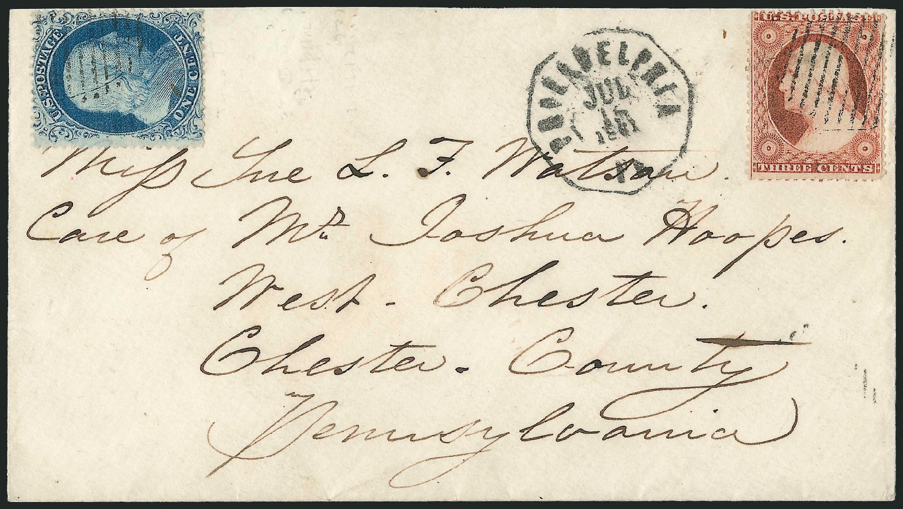 US Stamps Prices Scott Catalog #18: 1861 1c Franklin. Robert Siegel Auction Galleries, Mar 2011, Sale 1006, Lot 1529