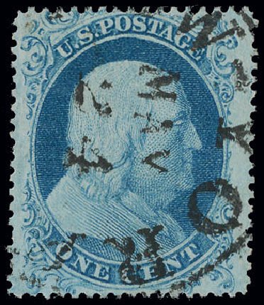 US Stamp Value Scott Catalogue 18: 1c 1861 Franklin. Matthew Bennett International, Jun 2008, Sale 328, Lot 501