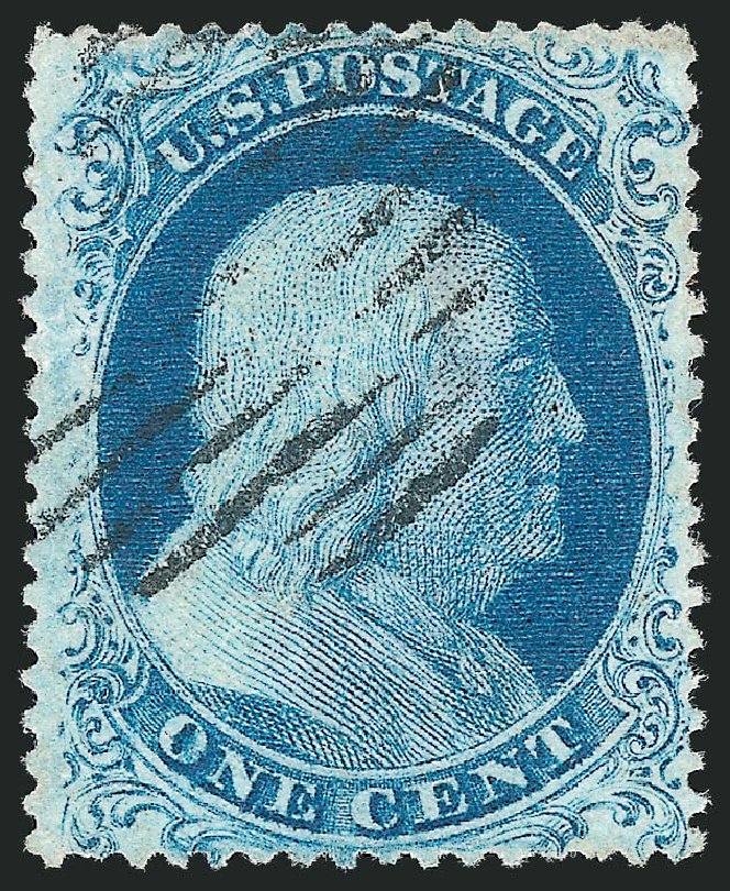 US Stamps Prices Scott 18 - 1861 1c Franklin. Robert Siegel Auction Galleries, Mar 2011, Sale 1006, Lot 1521