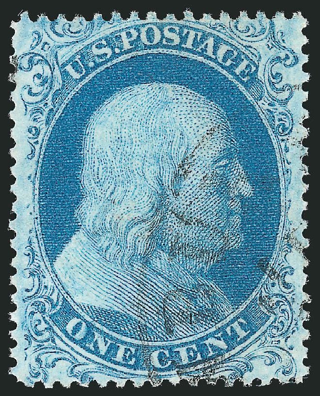 US Stamps Prices Scott Catalog 18: 1861 1c Franklin. Robert Siegel Auction Galleries, Jul 2013, Sale 1050, Lot 124