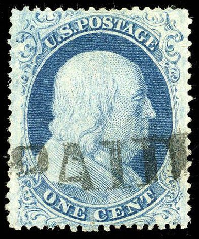 US Stamp Prices Scott Catalogue 18 - 1861 1c Franklin. Matthew Bennett International, Apr 2008, Sale 326, Lot 45