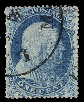 US Stamp Prices Scott 18: 1861 1c Franklin. Cherrystone Auctions, Apr 2010, Sale 201004, Lot 55