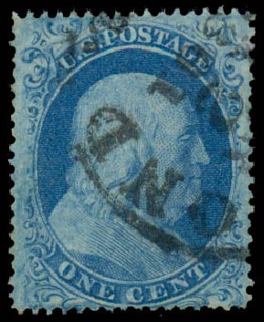 US Stamps Values Scott 18 - 1c 1861 Franklin. Daniel Kelleher Auctions, Sep 2013, Sale 639, Lot 355