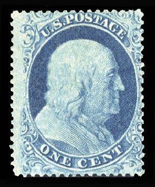 Cost of US Stamps Scott Cat. # 18 - 1861 1c Franklin. Cherrystone Auctions, Mar 2008, Sale 200803, Lot 62