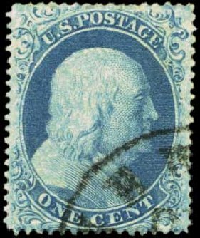 Values of US Stamp Scott Cat. # 18: 1c 1861 Franklin. Harmer-Schau Auction Galleries, Feb 2012, Sale 92, Lot 812