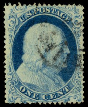 US Stamp Prices Scott # 18 - 1861 1c Franklin. Daniel Kelleher Auctions, May 2014, Sale 653, Lot 2072