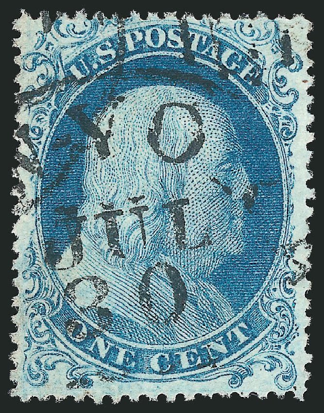 US Stamp Values Scott Catalogue 18 - 1c 1861 Franklin. Robert Siegel Auction Galleries, Jun 2012, Sale 1024, Lot 52