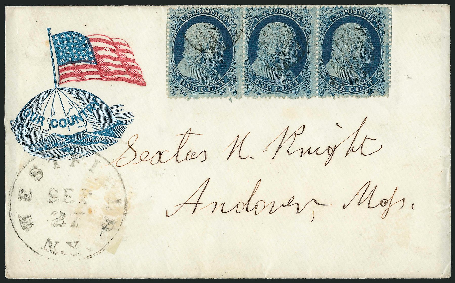 US Stamp Price Scott Catalogue # 18 - 1861 1c Franklin. Robert Siegel Auction Galleries, Mar 2011, Sale 1006, Lot 1563