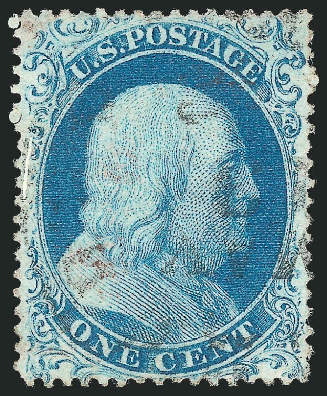 US Stamps Values Scott Cat. #18: 1c 1861 Franklin. Robert Siegel Auction Galleries, Jun 2012, Sale 1026, Lot 1163